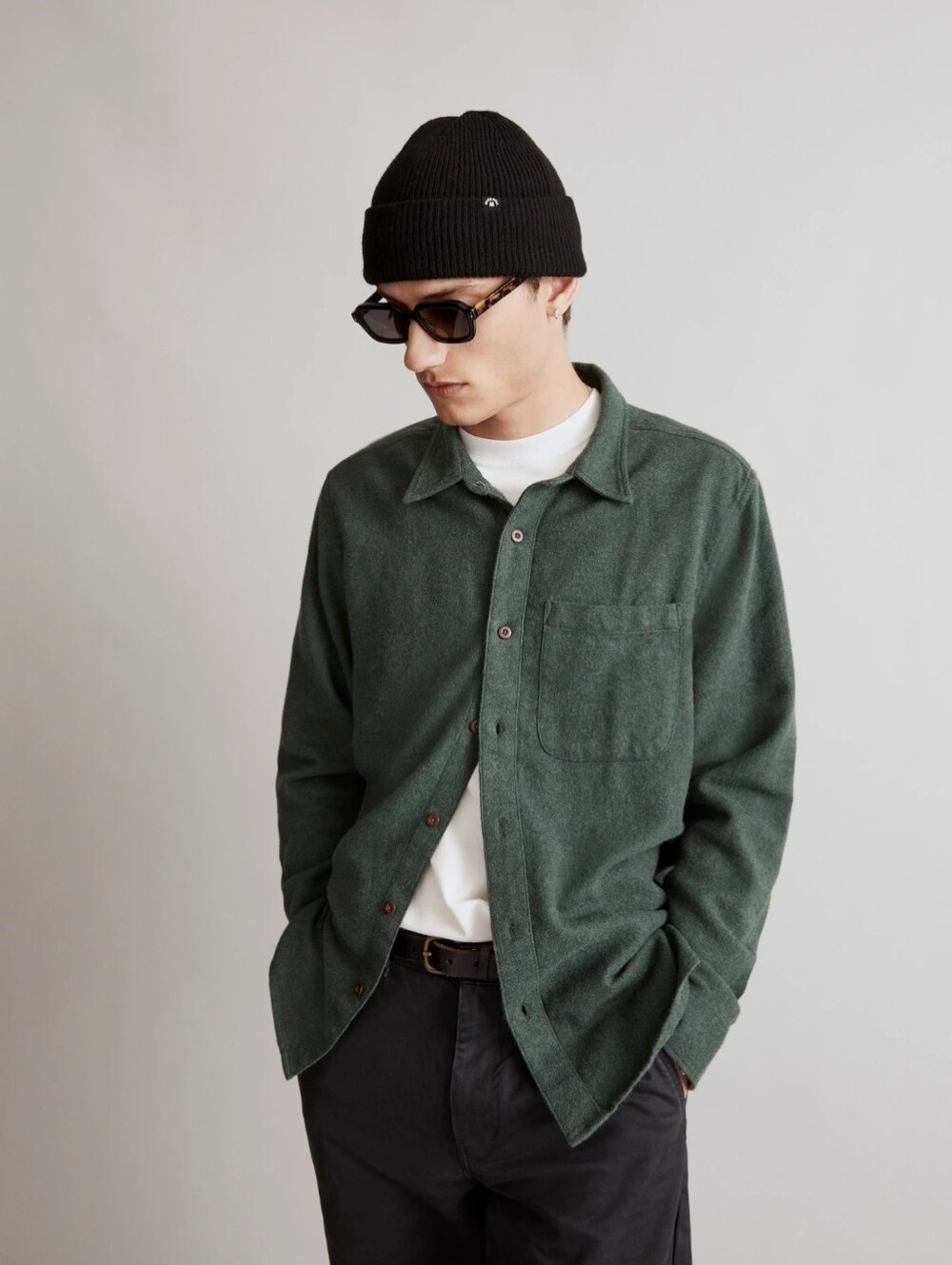 Madewell Sunday Flannel Perfect Shirt Mens Medium Old Spruce